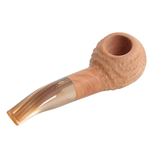Savinelli Dune 320 hanga gyökér pipa 9mm-es filterrel, homokszínű csutorával és hajlított szárral