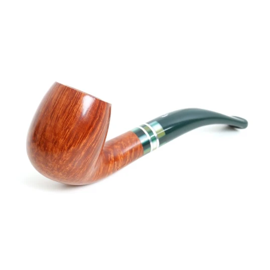 Savinelli Foresta 601 hanga gyökér pipa 9mm-es filterrel, zöld csutorával és hajlított szárral - Savinelli Foresta
