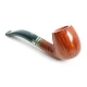 Savinelli Foresta 601 hanga gyökér pipa 9mm-es filterrel, zöld csutorával és hajlított szárral