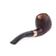 Savinelli Marte Rusticated 626 hanga gyökér pipa 9mm-es filterrel, fekete színű csutorával és hajlított szárral