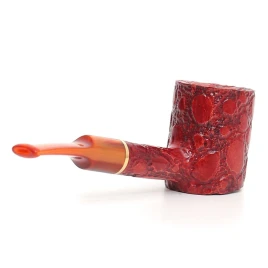 Savinelli Alligator Rossa 311 hanga gyökér pipa 9mm filterrel - Piros színű csurgatott szopókával és enyhén hajlított szárral