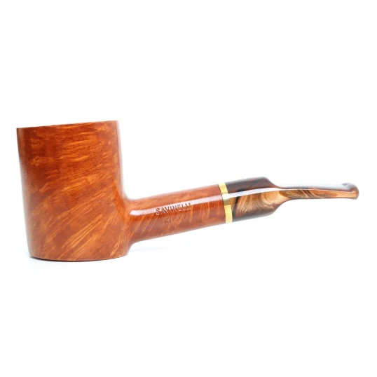 Savinelli Whisky Lis Marr Chiaro 311 hanga gyökér pipa 9mm filterrel, barna színű csurgatott szopókával és enyhén hajlított nyerges szárral