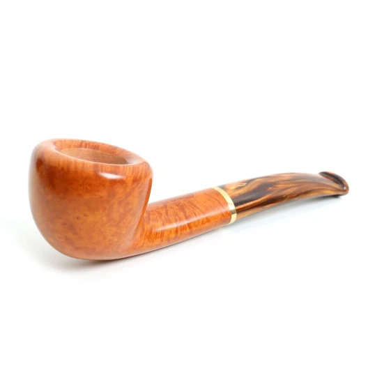 Savinelli Whisky Lis Marr Chiaro 316 hanga gyökér pipa 9mm filterrel, barna színű csurgatott szopókával és enyhén hajlított szárral