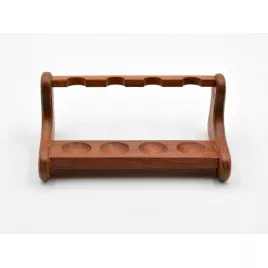 Barna pipatartó 4 pipa részére - L-alakú lábbal szezámfából