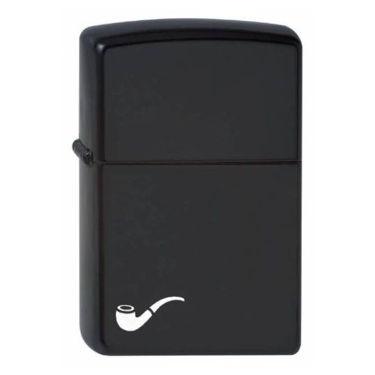 Zippo benzines pipagyújtó fekete pipa motívummal, matt fekete - Zippo