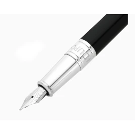 S.T. Dupont D-Initial fekete természetes lakkal bevont töltőtoll, króm kivitel