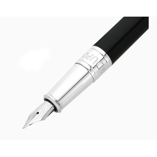 S.T. Dupont D-Initial fekete természetes lakkal bevont töltőtoll, króm kivitel