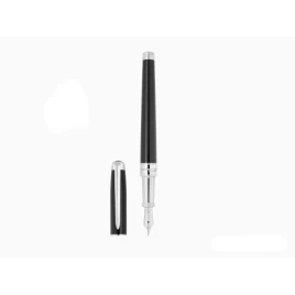 S.T. Dupont Line D Eternity Medium Black & Palladium fekete töltőtoll, 14 karátos arany tollheggyel