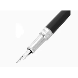 S.T. Dupont Line D Eternity Medium Black & Palladium fekete töltőtoll, 14 karátos arany tollheggyel