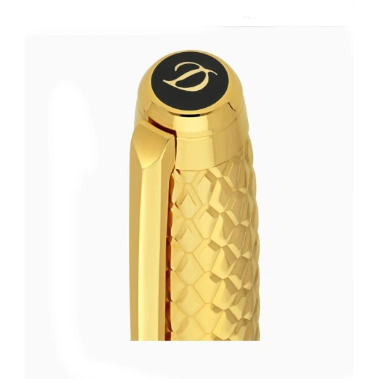 S.T. Dupont Line D Eternity Rollerball Large Dragon honey - Arany, mézszínű lakkal és sárkánypikkelyes mintával