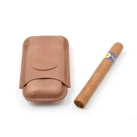 Padonio bőr szivartok 2 Robusto szivar részére – világosbarna