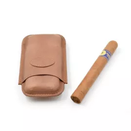 Padonio bőr szivartok 2 Robusto szivar részére – világosbarna