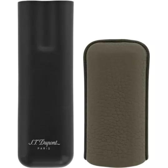 S.T. Dupont khaki színű szivartok, fekete színű fém alsó résszel 2 szivar részére - S.T. Dupont szivartok - Cigar Universe