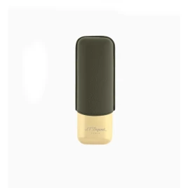 S.T. Dupont Khaki Grained & Gold dupla szivartartó tok 2 szivar részére