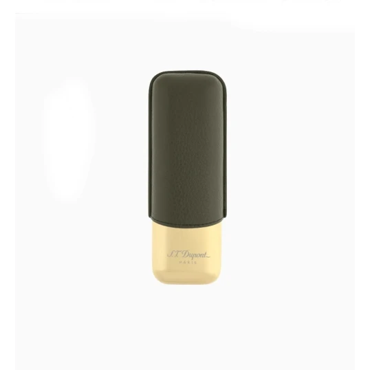 S.T. Dupont Khaki Grained & Gold dupla szivartartó tok 2 szivar részére - S.T. Dupont szivartok - Cigar Universe