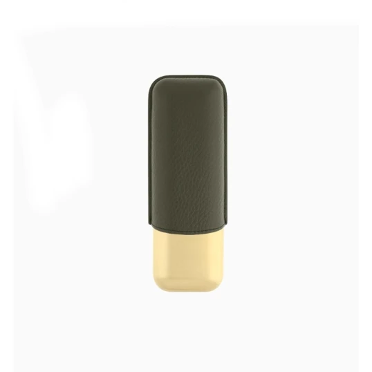 S.T. Dupont Khaki Grained & Gold dupla szivartartó tok 2 szivar részére - S.T. Dupont szivartok - Cigar Universe