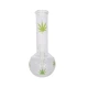 Super Heroes átlátszó üveg bong zöld levél mintával – 23 cm, 14 mm - Bongok és kiegészítők