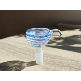 Színes üveg bong fej – kék-fehér mintás