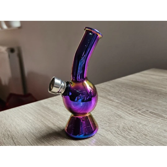 Szivárvány színű mini üveg bong – 12 cm - 1 - Bongok és kiegészítők