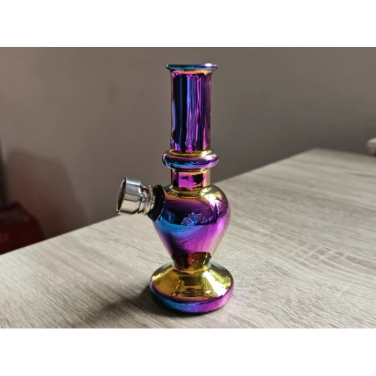 Szivárvány színű mini üveg bong – 12 cm - 3 - Bongok és kiegészítők