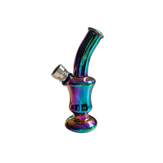 Szivárvány színű mini üveg bong – 12 cm - 2