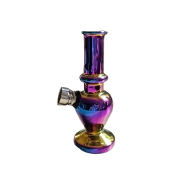 Szivárvány színű mini üveg bong – 12 cm - 3