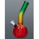 Chillout Smoke Rasta üveg bong hajlított nyakkal 20 cm – színes kivitel