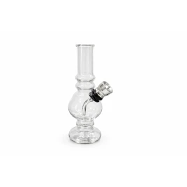 12 cm-es átlátszó üveg mini bong fémszűrővel - 1