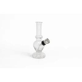 12 cm-es átlátszó üveg mini bong fémszűrővel - 2