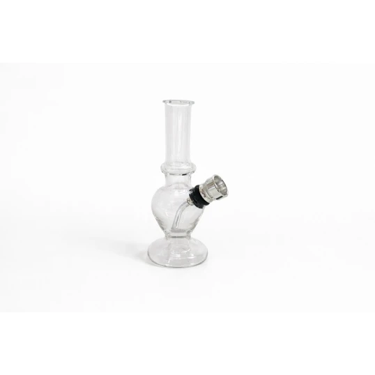 12 cm-es átlátszó üveg mini bong fémszűrővel - 2 - Bongok és kiegészítők