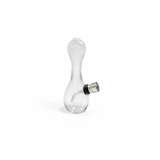 12 cm-es átlátszó üveg mini bong fémszűrővel - 3