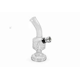 12 cm-es átlátszó üveg mini bong fémszűrővel - 4