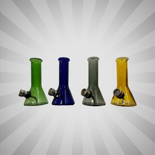 Chillout Smoke sárga üveg bong – kompakt kialakítás, 12 cm