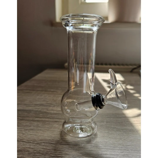 Mini üveg bong – átlátszó, 12 cm - Bongok és kiegészítők