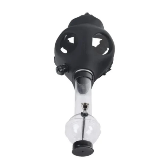Gázálarc bong fekete / átlátszó akril kivitelben