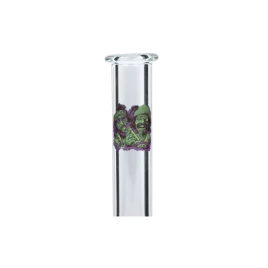 Padonio átlátszó üveg bong 20 cm magas - Totem fej mintákkal