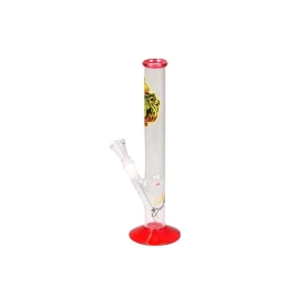 Padonio átlátszó üveg bong 28 cm magas - Oroszlánfej mintával