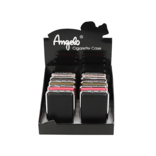 Angelo cigarettatárca kínáló doboz – 10 db, 5 különböző színben, 12 szálas - Cigaretta- és dohánytárca