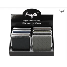 Olívazöld fonott mintázatú cigarettatárca 20 szál 8,5 cm-es cigarettához