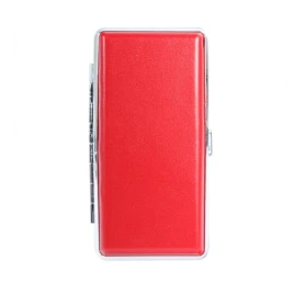 Piros műbőr cigarettatárca 120 mm-es cigarettához – 12 szálas