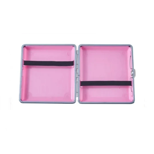 Rózsaszín fém cigarettatárca, 20 szál cigarettának - 4