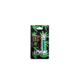 Super Heroes zöld színű fémpipa marihuánalevél mintával, 6,5 cm