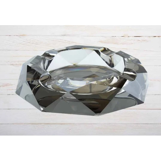 Faro Crystal fekete kristály szivar hamutál, 4 szivar részére