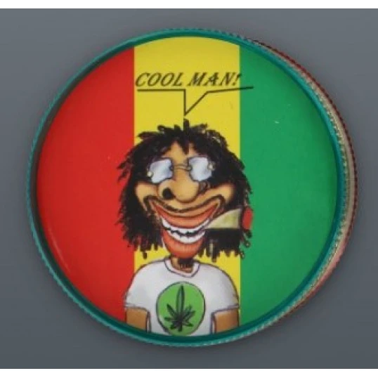 3 részes fém rasta figura mintás dohányőrlő - 5