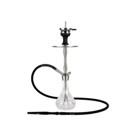 Fekete és króm színű vízipipa 50 cm - 1 csöves