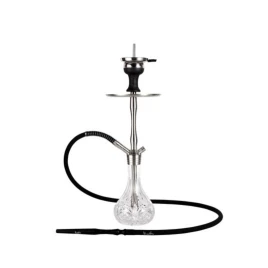 Fekete és króm színű vízipipa 50 cm - 1 csöves