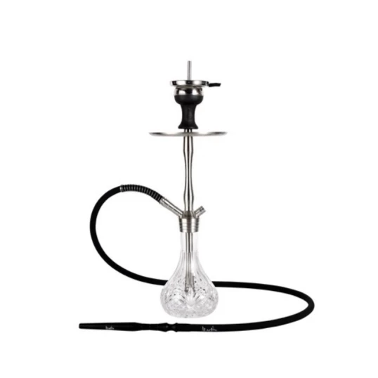 Fekete és króm színű vízipipa 50 cm - 1 csöves