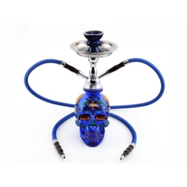 Atomic La Catrina Shisha 2 csöves vízipipa 45 cm – kék, koponya mintás