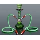 Hookah kisméretű zöld színű shisha - 2 csöves - 28 cm - Több csöves vízipipa