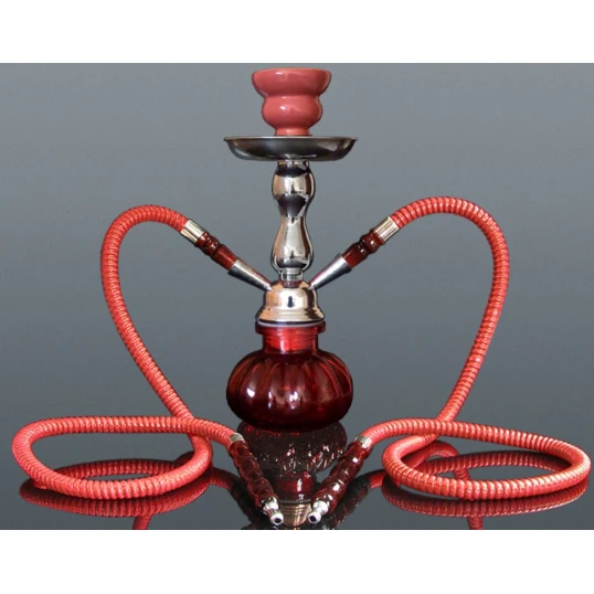 Hookah kisméretű piros színű shisha - 2 csöves - Több csöves vízipipa